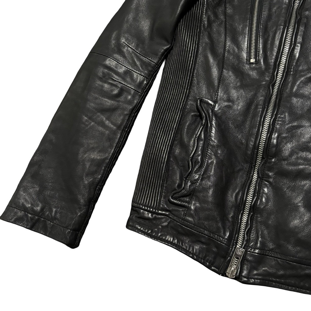 Rogue State Soft Lamb Leather Moto Biker Men Jacket Slim Small 21 x 26 *DAMAGE* - Picture 4 of 11